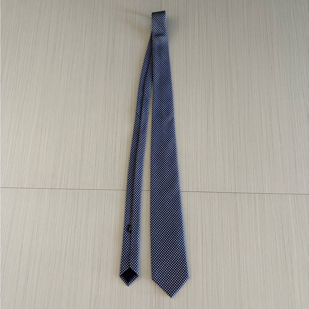 Elegant Blue & white silk Tie